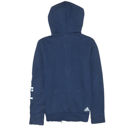 Adidas Women's Navy Blue Full Zip Hoodie Size S 8-10 Cotton Blend