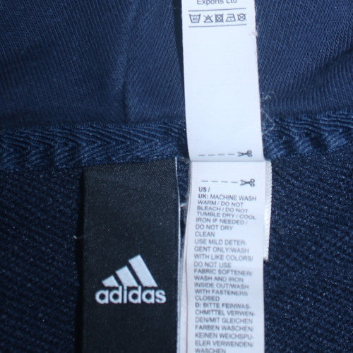 Adidas Women's Navy Blue Full Zip Hoodie Size S 8-10 Cotton Blend