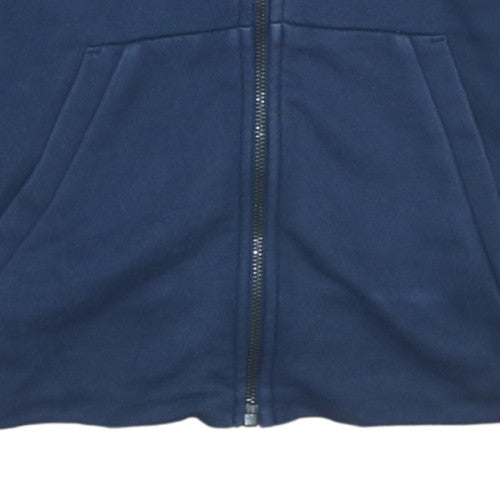Adidas Women's Navy Blue Full Zip Hoodie Size S 8-10 Cotton Blend
