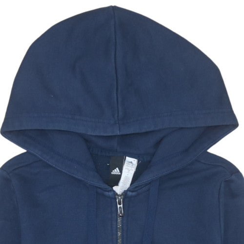 Adidas Women's Navy Blue Full Zip Hoodie Size S 8-10 Cotton Blend