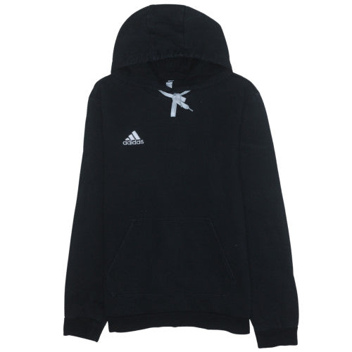 Adidas Men's Black Pullover Hoodie M Regular Fit Sports Fleece