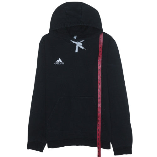 Adidas Men's Black Pullover Hoodie M Regular Fit Sports Fleece
