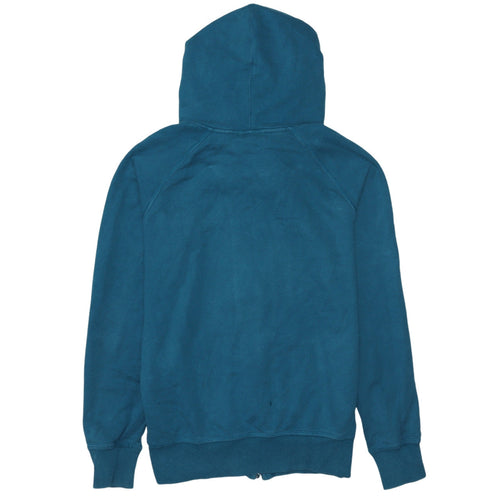 Adidas Womens Teal Full Zip Hoodie Size 10 Cotton Blend Casual