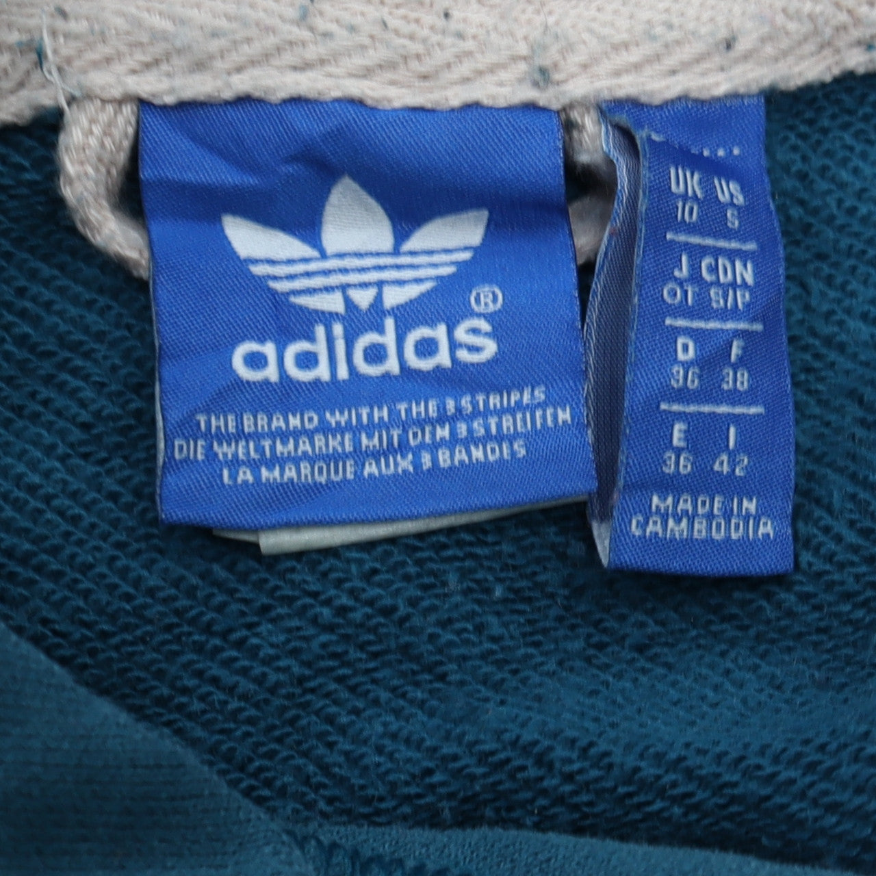 Adidas Womens Teal Full Zip Hoodie Size 10 Cotton Blend Casual