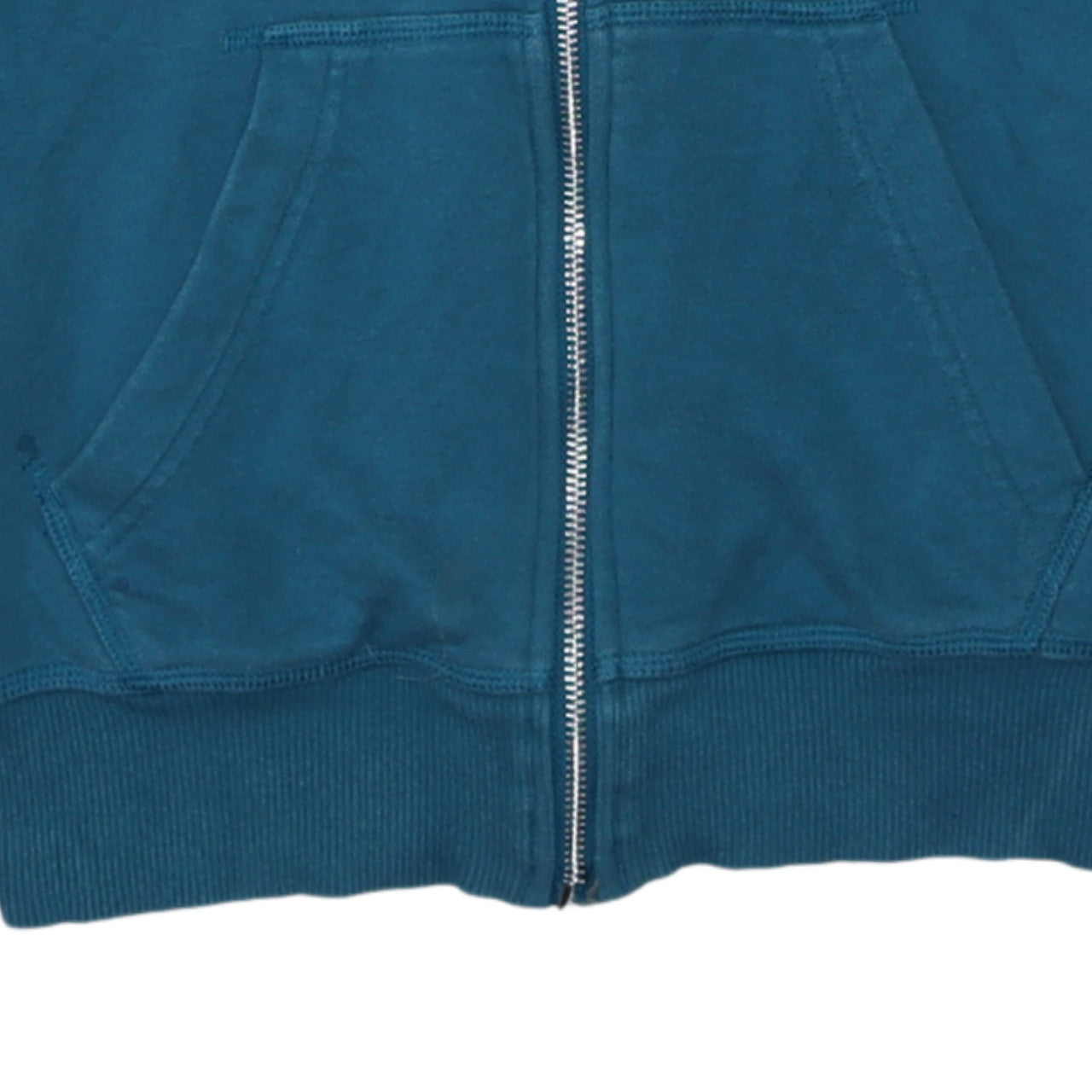 Adidas Womens Teal Full Zip Hoodie Size 10 Cotton Blend Casual