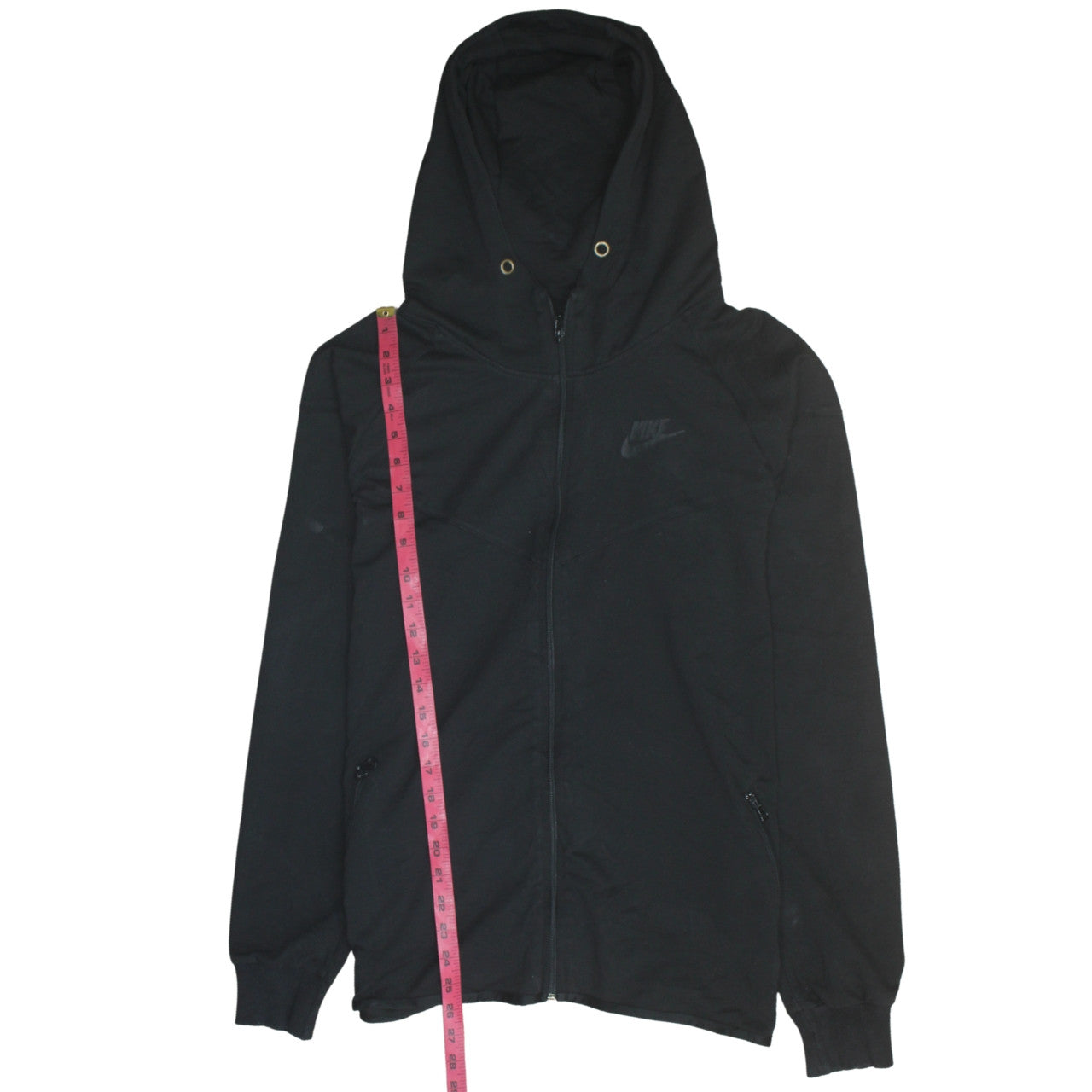 Nike Men's Black Full Zip Hoodie L Sportswear Cotton Blend