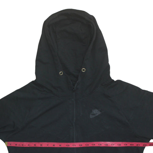 Nike Men's Black Full Zip Hoodie L Sportswear Cotton Blend