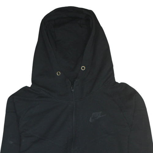 Nike Men's Black Full Zip Hoodie L Sportswear Cotton Blend