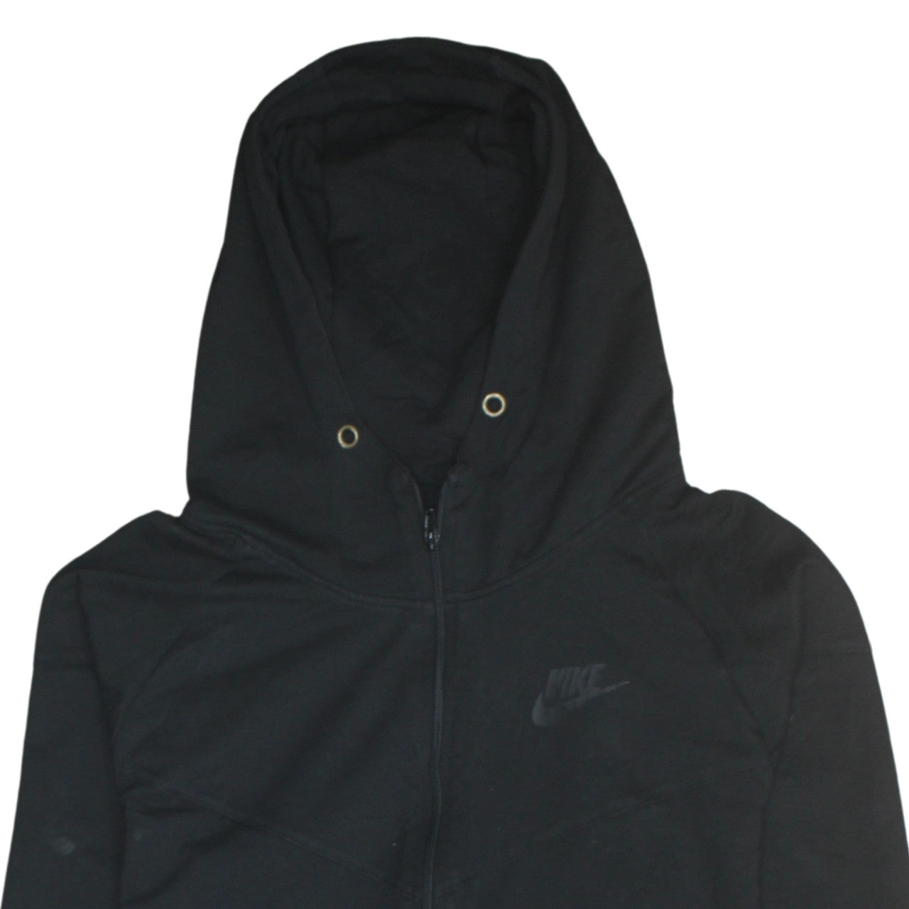 Nike Men's Black Full Zip Hoodie L Sportswear Cotton Blend