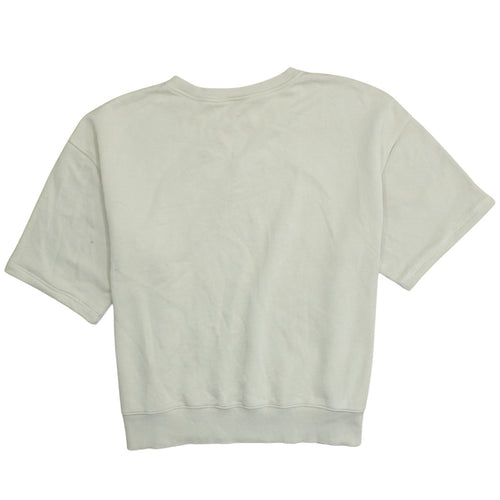 Nike Women Beige Short Sleeve Pullover Sweatshirt L Cotton Blend