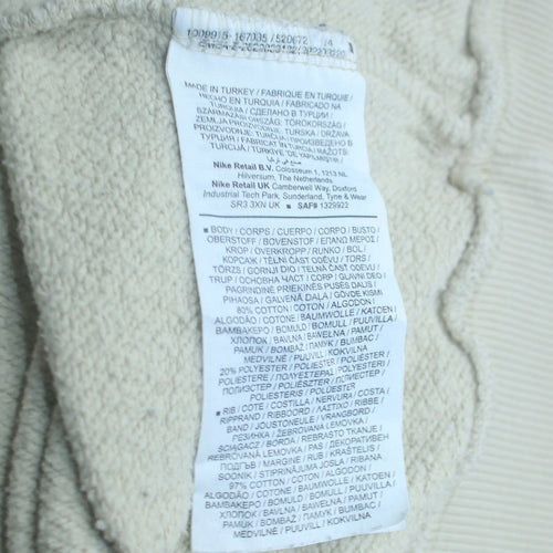 Nike Women Beige Short Sleeve Pullover Sweatshirt L Cotton Blend