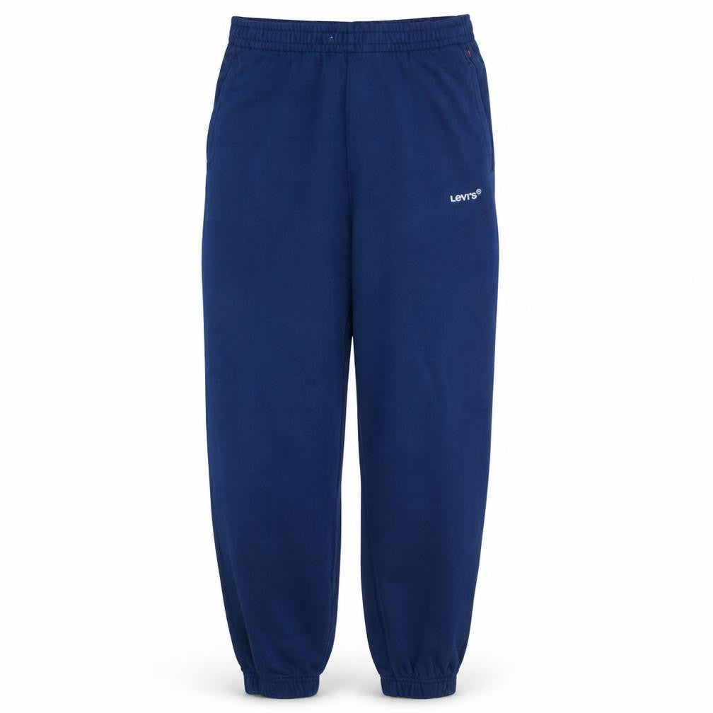 Front view of Levi's Men's Blue Fleece Sweatpants M Regular Fit Elastic Waist