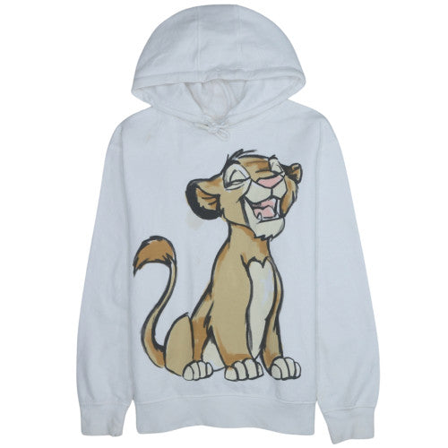 Disney Women White Simba Pullover Hoodie S Lion King Graphic