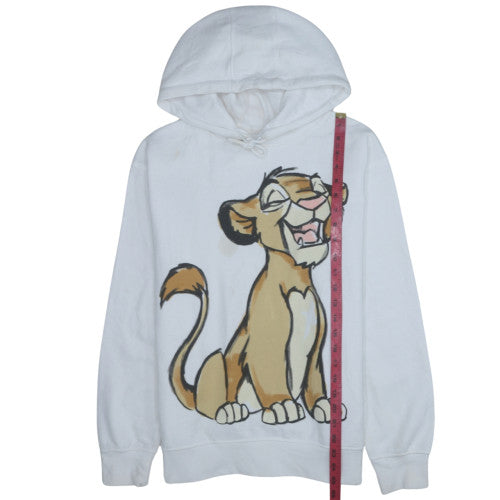 Disney Women White Simba Pullover Hoodie S Lion King Graphic