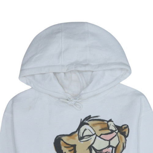 Disney Women White Simba Pullover Hoodie S Lion King Graphic