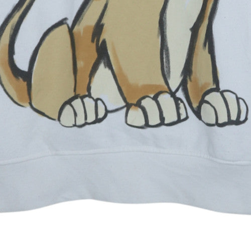 Disney Women White Simba Pullover Hoodie S Lion King Graphic