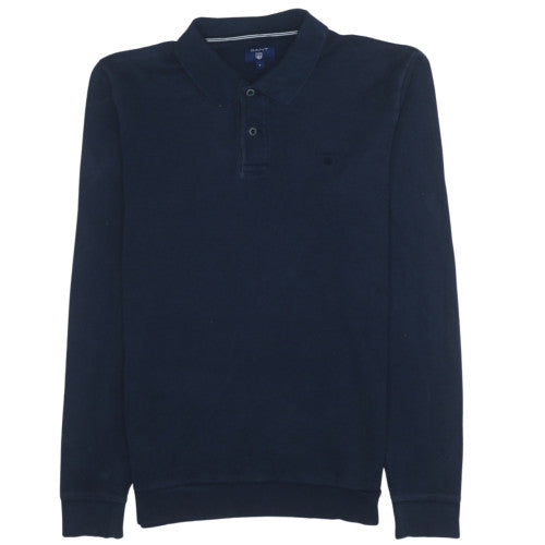 GANT Men's Blue Long Sleeve Cotton Polo Shirt Size S