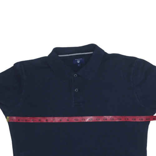 GANT Men's Blue Long Sleeve Cotton Polo Shirt Size S