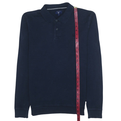 GANT Men's Blue Long Sleeve Cotton Polo Shirt Size S