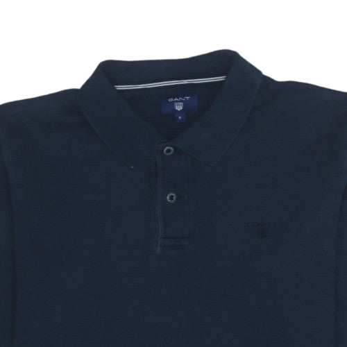 GANT Men's Blue Long Sleeve Cotton Polo Shirt Size S
