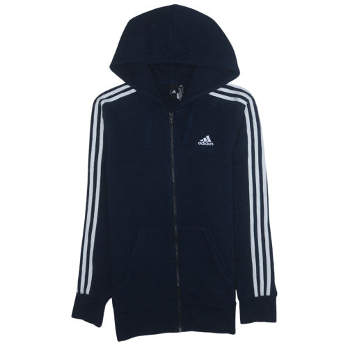 adidas Men’s Blue Full Zip Hoodie Small Fleece Sportswear