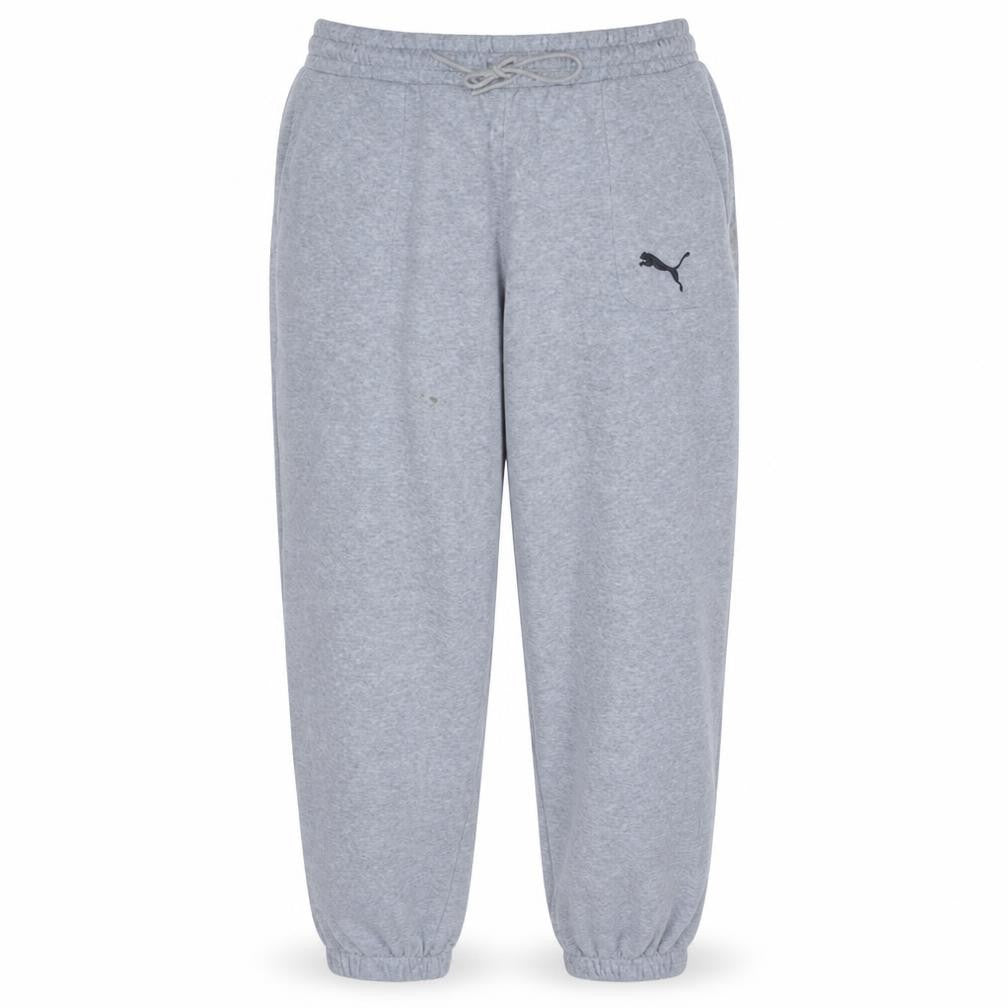 Front view of Puma Men’s Grey Regular Fit Sweatpants M Fleece Joggers