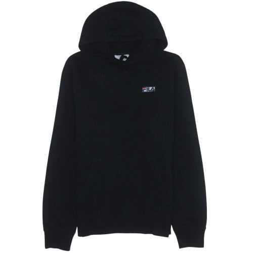 Fila Men’s Black Pullover Hoodie Size M Regular Fit Fleece Sweatshirt