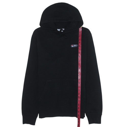 Fila Men’s Black Pullover Hoodie Size M Regular Fit Fleece Sweatshirt