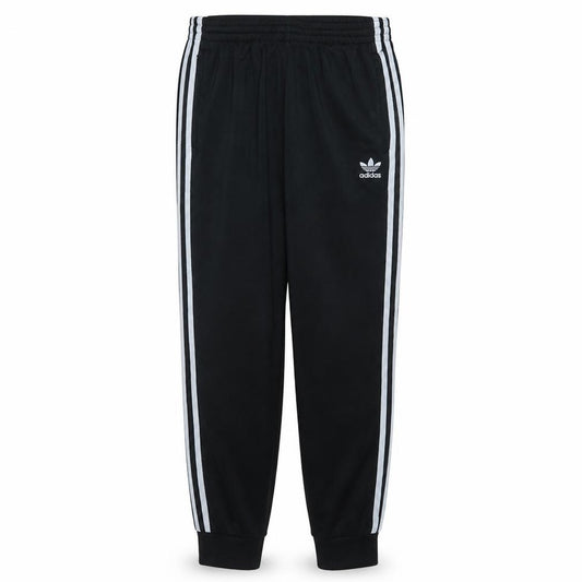 Front view of adidas Men's Black Track Pants M Elastic Waist Tapered Fit