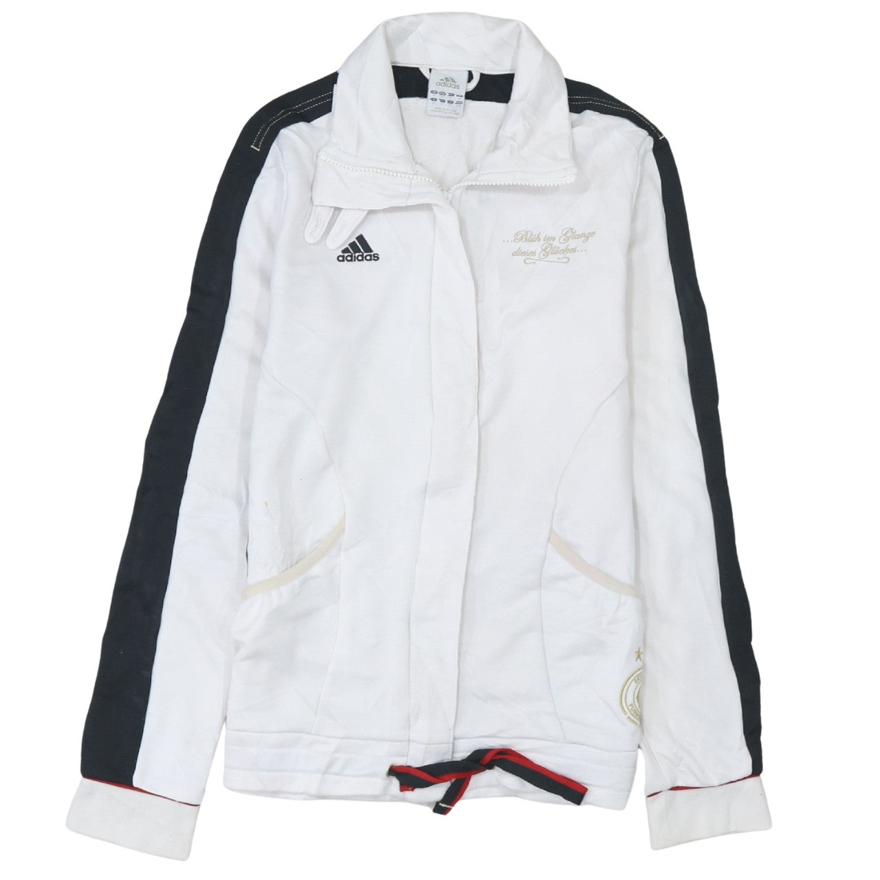 Adidas Men's White Track Jacket M Football Zip Activewear