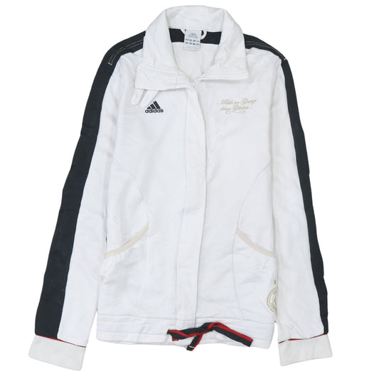 Adidas Men's White Track Jacket M Football Zip Activewear