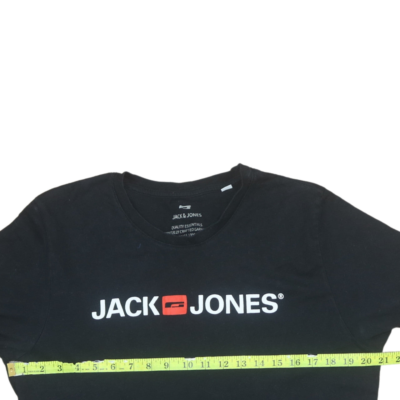 Jack & Jones Mens Black XL Graphic Logo Cotton Crew Neck T-Shirt
