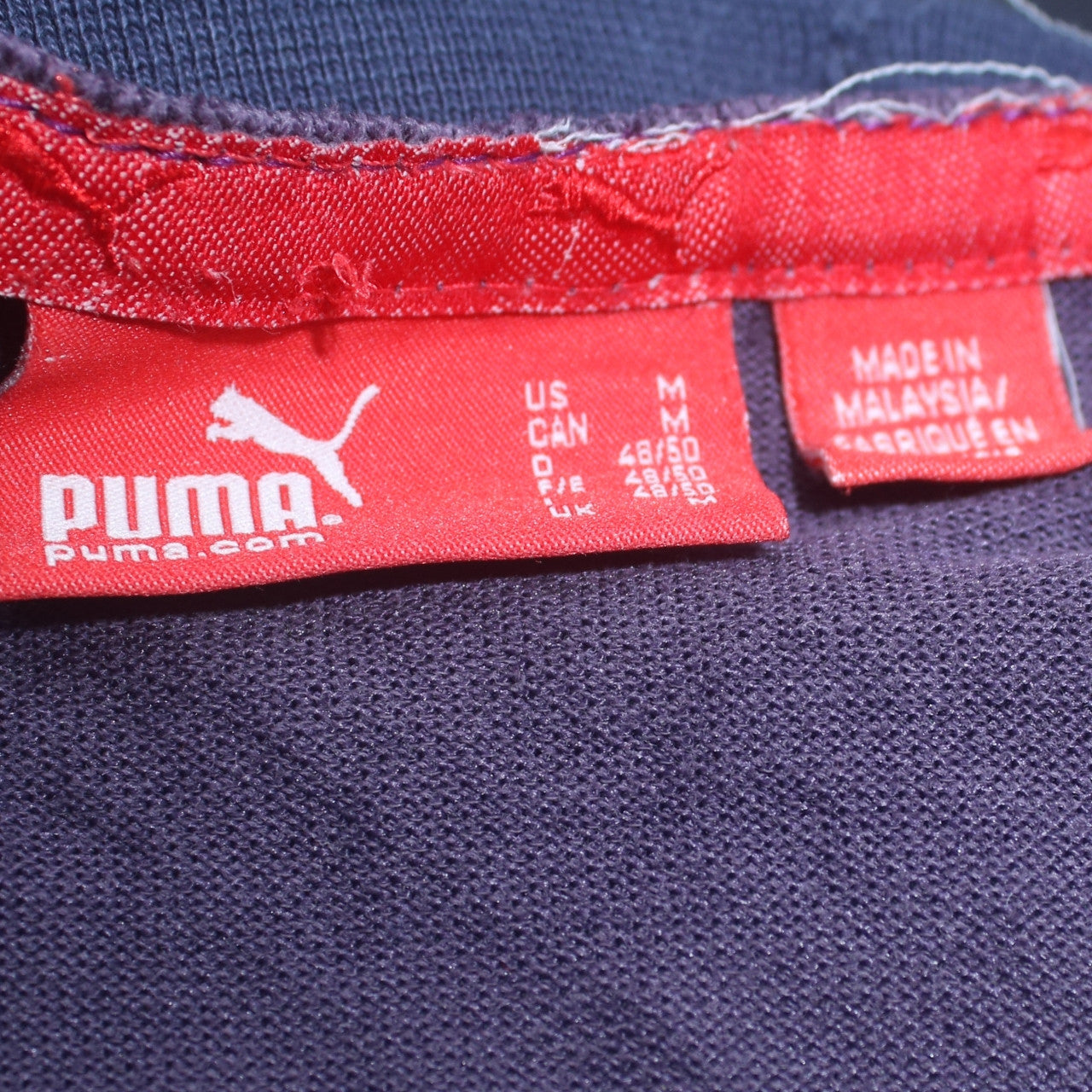 Puma Men’s Blue Henley Short Sleeve Cotton T-Shirt Size M