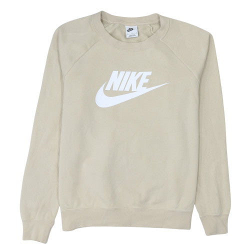 Nike Womens Beige Crew Neck Pullover Sweatshirt Size M
