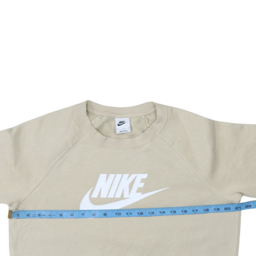 Nike Womens Beige Crew Neck Pullover Sweatshirt Size M