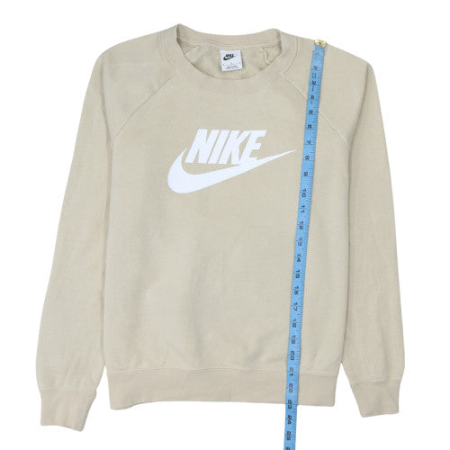 Nike Womens Beige Crew Neck Pullover Sweatshirt Size M