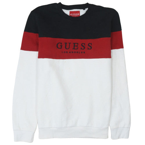 GUESS Men's Multicoloured Pullover Sweatshirt L Embroidered Logo