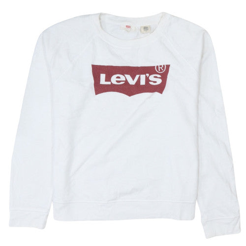 Levi's Women's White Logo Crew Neck Sweatshirt Size L
