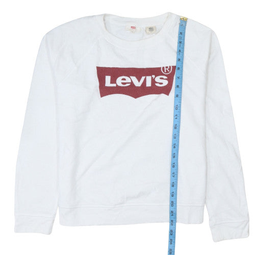 Levi's Women's White Logo Crew Neck Sweatshirt Size L