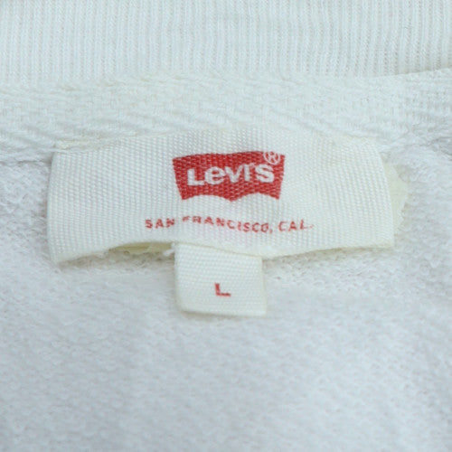 Levi's Women's White Logo Crew Neck Sweatshirt Size L