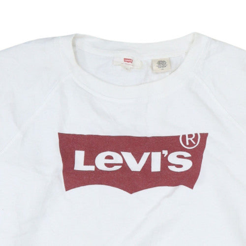 Levi's Women's White Logo Crew Neck Sweatshirt Size L