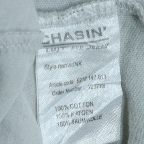 Chasin' Men's Grey Graphic Print V-Neck Cotton T-Shirt Size M