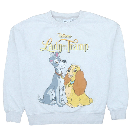 Disney Women Grey Lady and the Tramp Pullover Sweatshirt M