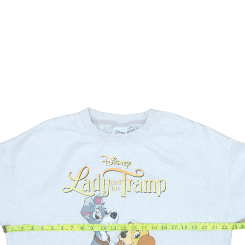 Disney Women Grey Lady and the Tramp Pullover Sweatshirt M