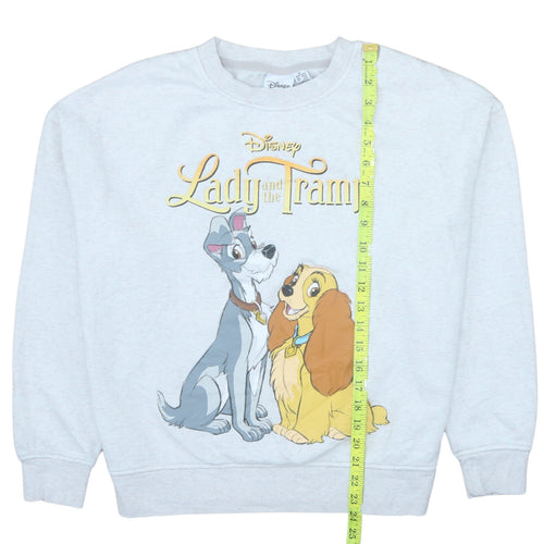 Disney Women Grey Lady and the Tramp Pullover Sweatshirt M