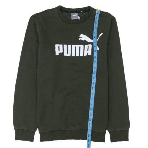 Puma Men's Green Pullover Crew Neck Logo Sweatshirt Size M