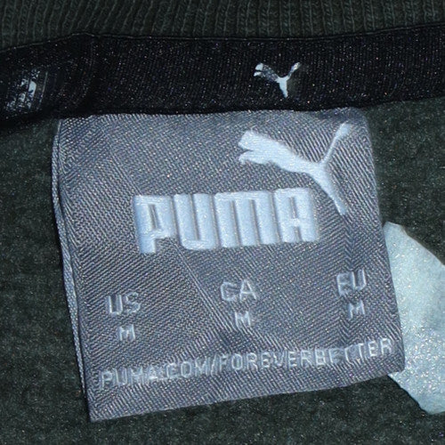 Puma Men's Green Pullover Crew Neck Logo Sweatshirt Size M