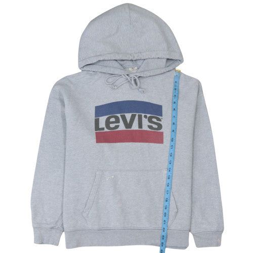 Levi's Men's Grey Pullover Hoodie L Logo Fleece Sweatshirt
