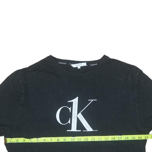 Calvin Klein Women's Black Cotton Logo T-Shirt M Short Sleeve