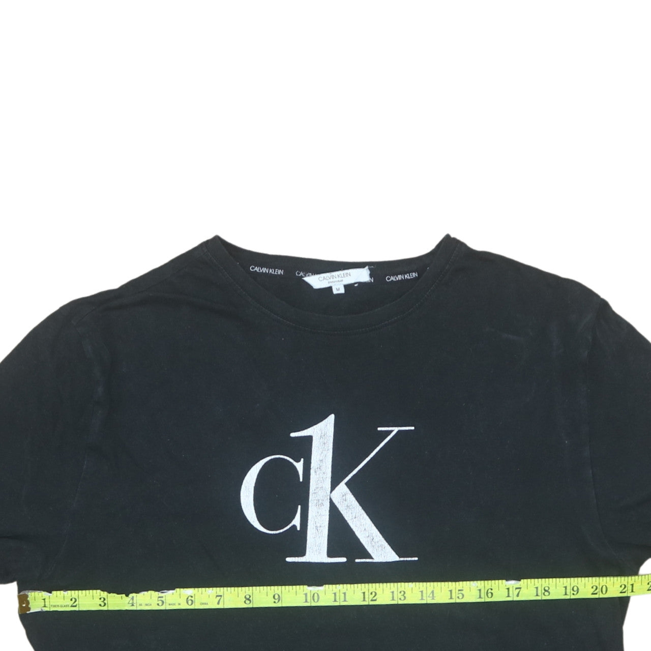 Calvin Klein Women's Black Cotton Logo T-Shirt M Short Sleeve